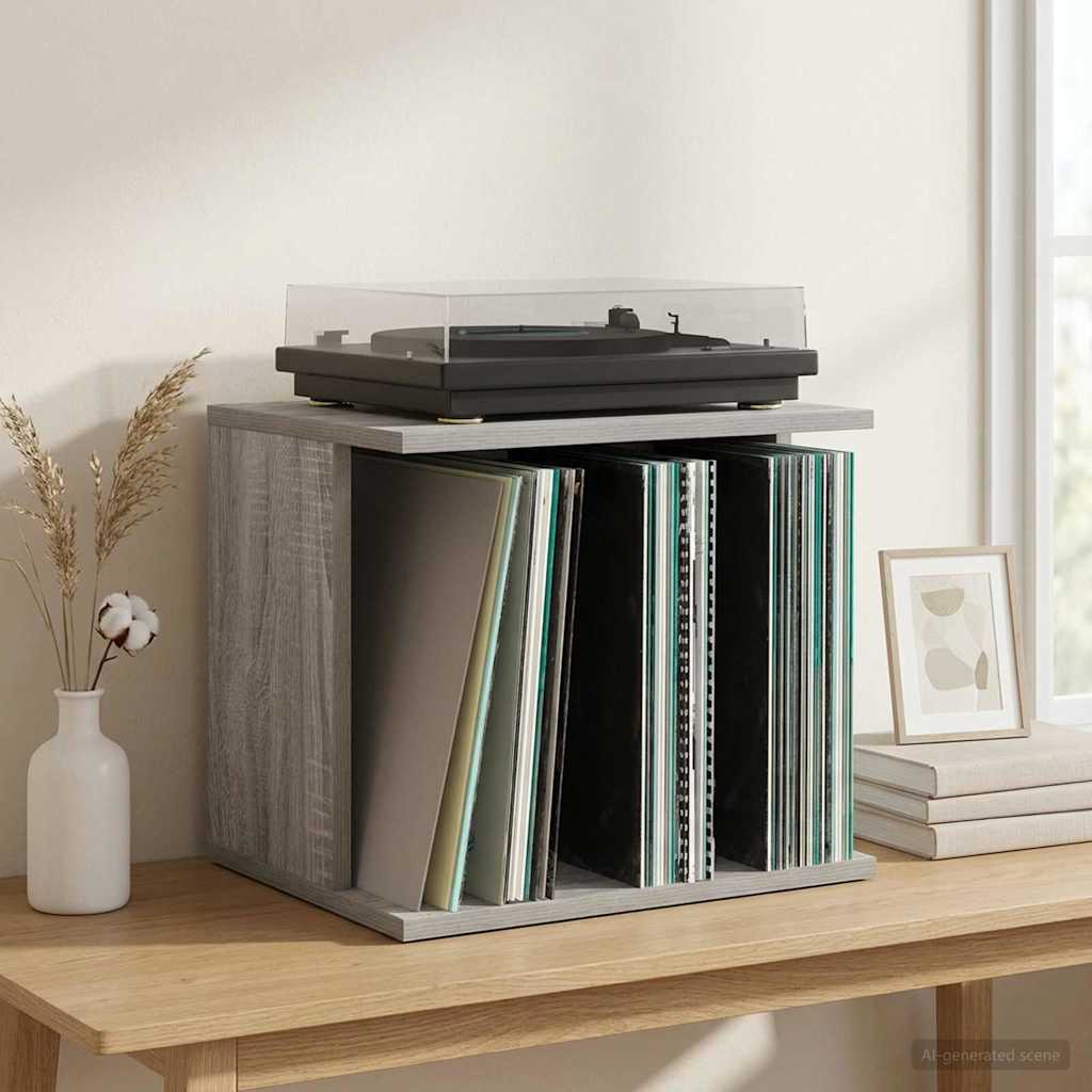 vidaXL Αποθήκευση Βινυλίου Γκρι Sonoma 42 x 33 x 36 εκ.