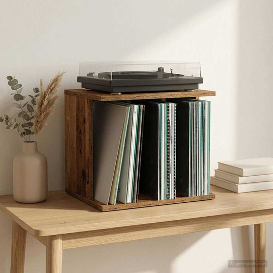 vidaXL Αποθήκευση Βινυλίου Παλαιωμένο ξύλο 42 x 33 x 36 εκ.