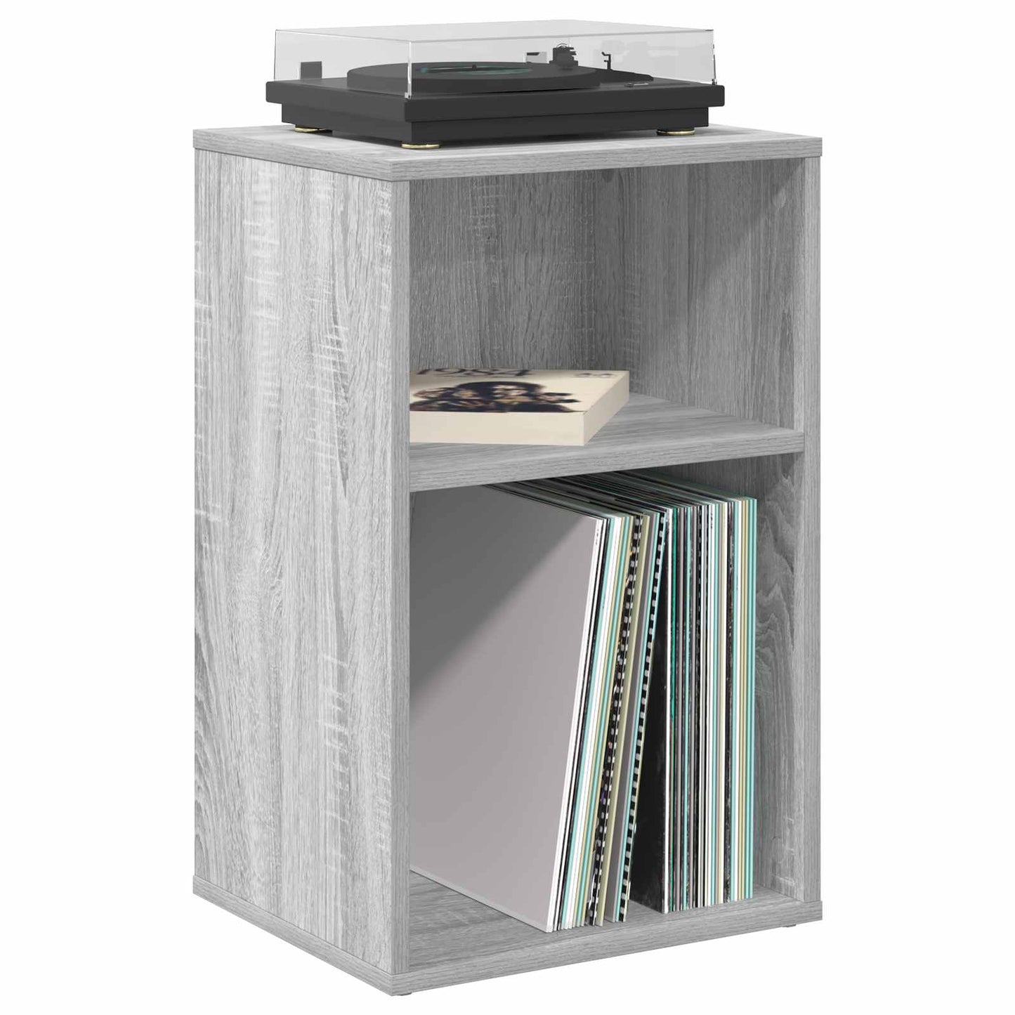 vidaXL Ντουλάπι δίσκων βινυλίου Γκρι Sonoma 38 x 33 x 61 εκ