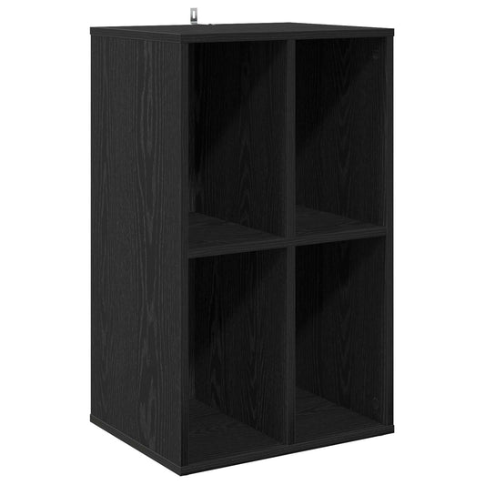 vidaXL Ντουλάπι δίσκων βινυλίου Μαύρη Δρυς 44,5 x 36,5 x 74,5 εκ