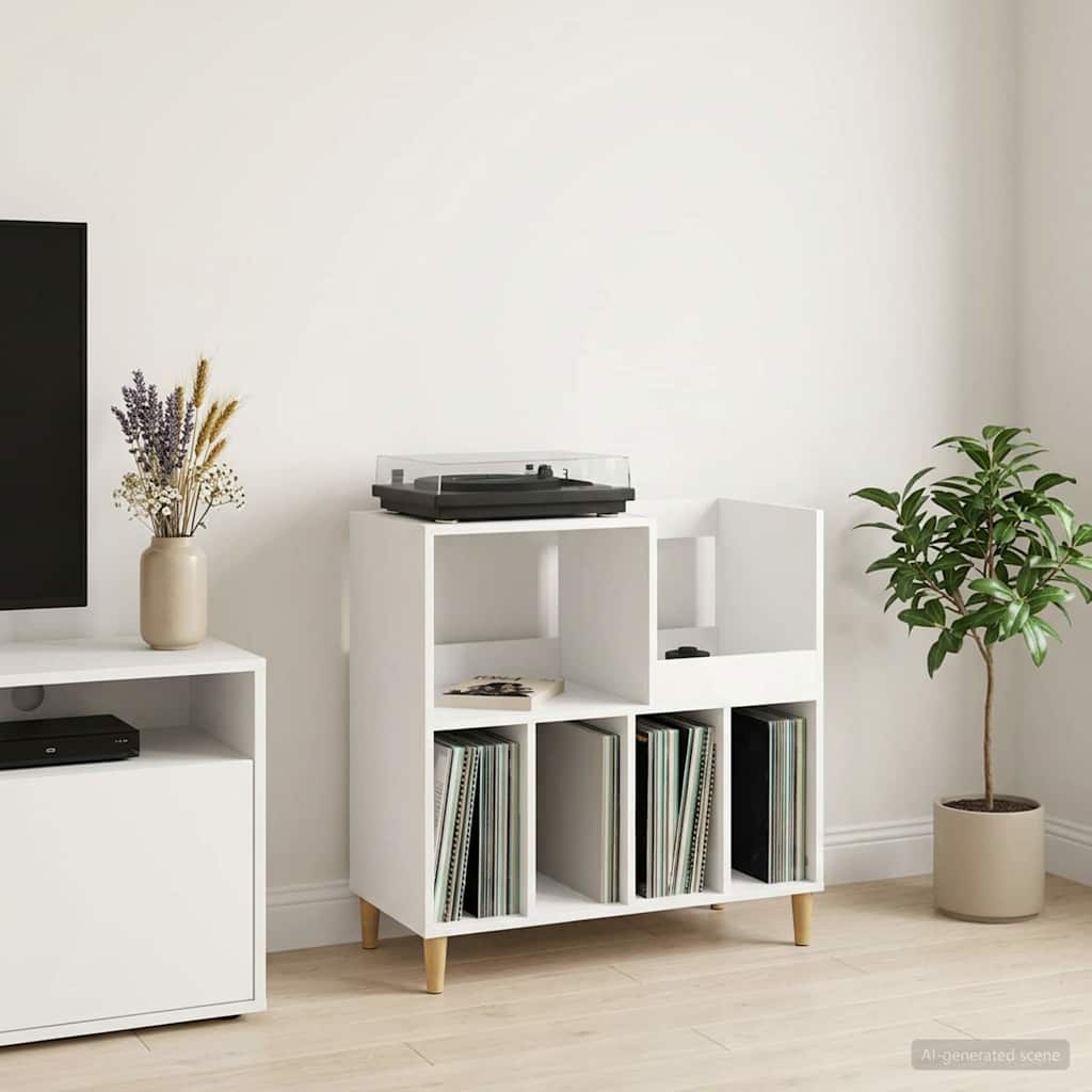 vidaXL Βάση πικάπ Λευκό 82 x 39,5 x 82,5 εκ Επεξεργασμένο Ξύλο