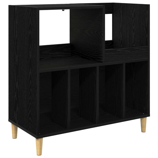 vidaXL Βάση πικάπ Μαύρη Δρυς 82 x 39,5 x 82,5 εκ Επεξεργασμένο Ξύλο