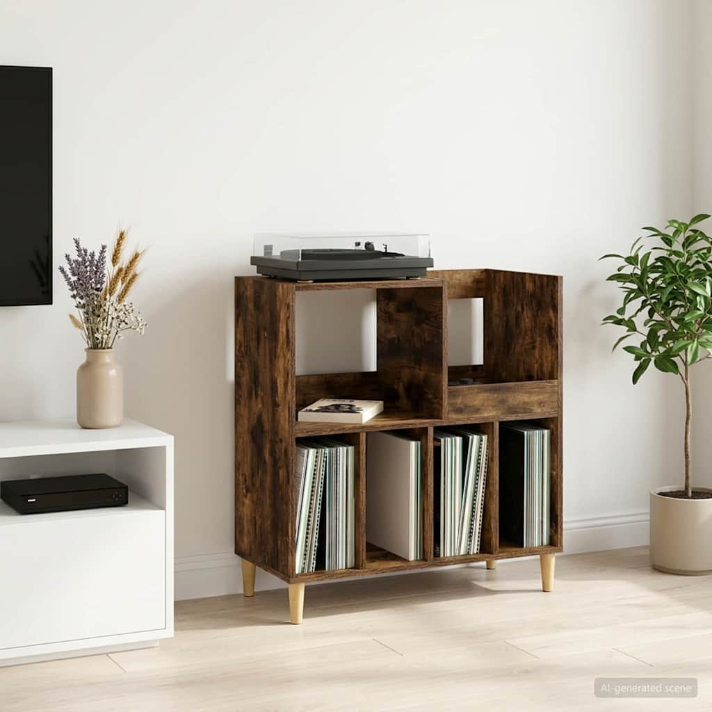 vidaXL Βάση πικάπ Καπνισμένο Ξύλο Δρυός 82 x 39,5 x 82,5 εκ