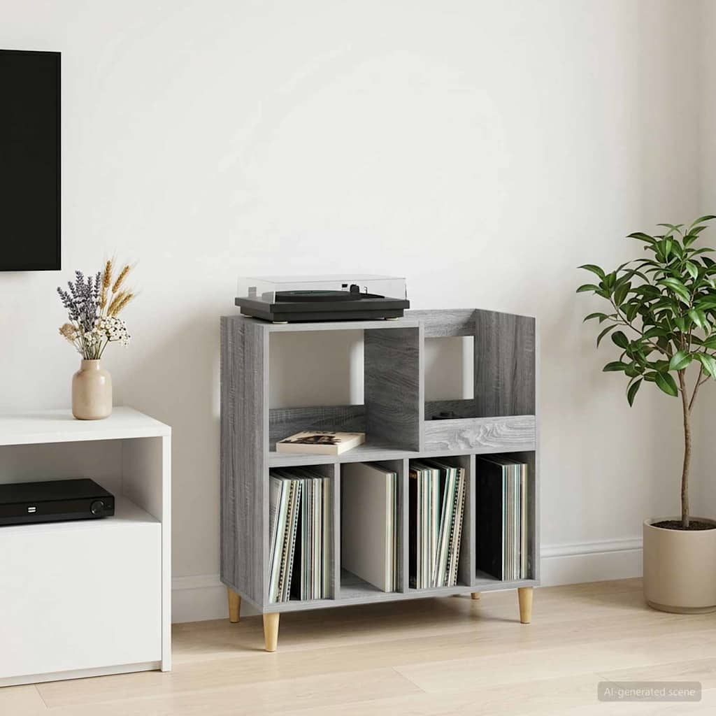 vidaXL Βάση πικάπ Γκρι Sonoma 82 x 39,5 x 82,5 εκ Επεξεργασμένο Ξύλο