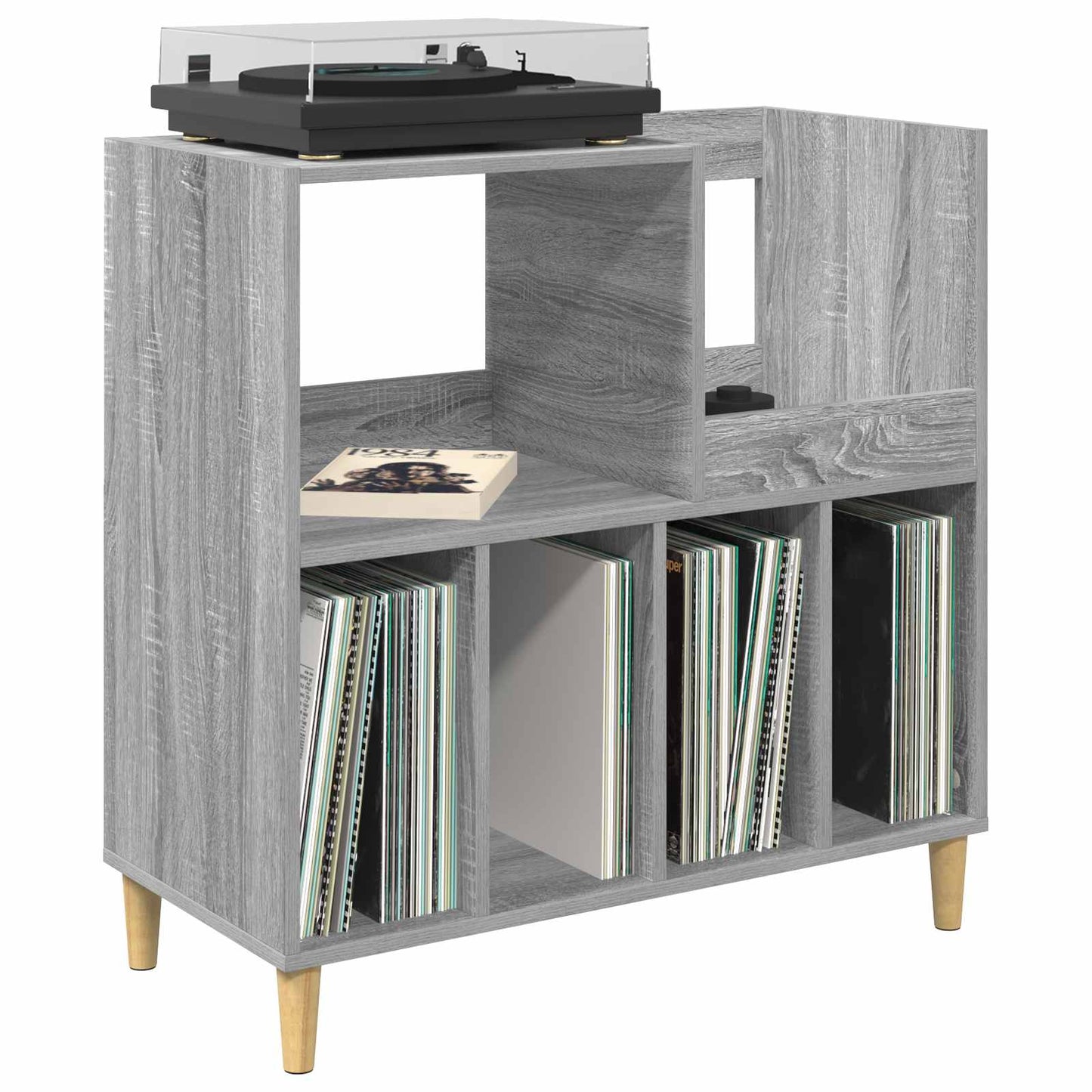 vidaXL Βάση πικάπ Γκρι Sonoma 82 x 39,5 x 82,5 εκ Επεξεργασμένο Ξύλο