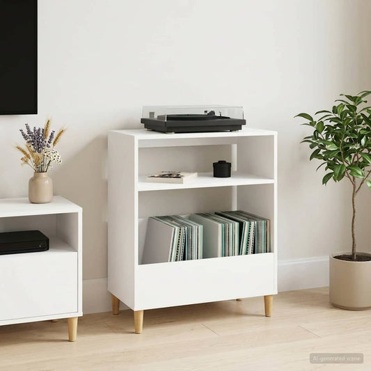 vidaXL Βάση πικάπ Λευκό 71 x 39,5 x 83 εκ. Επεξεργασμένο Ξύλο