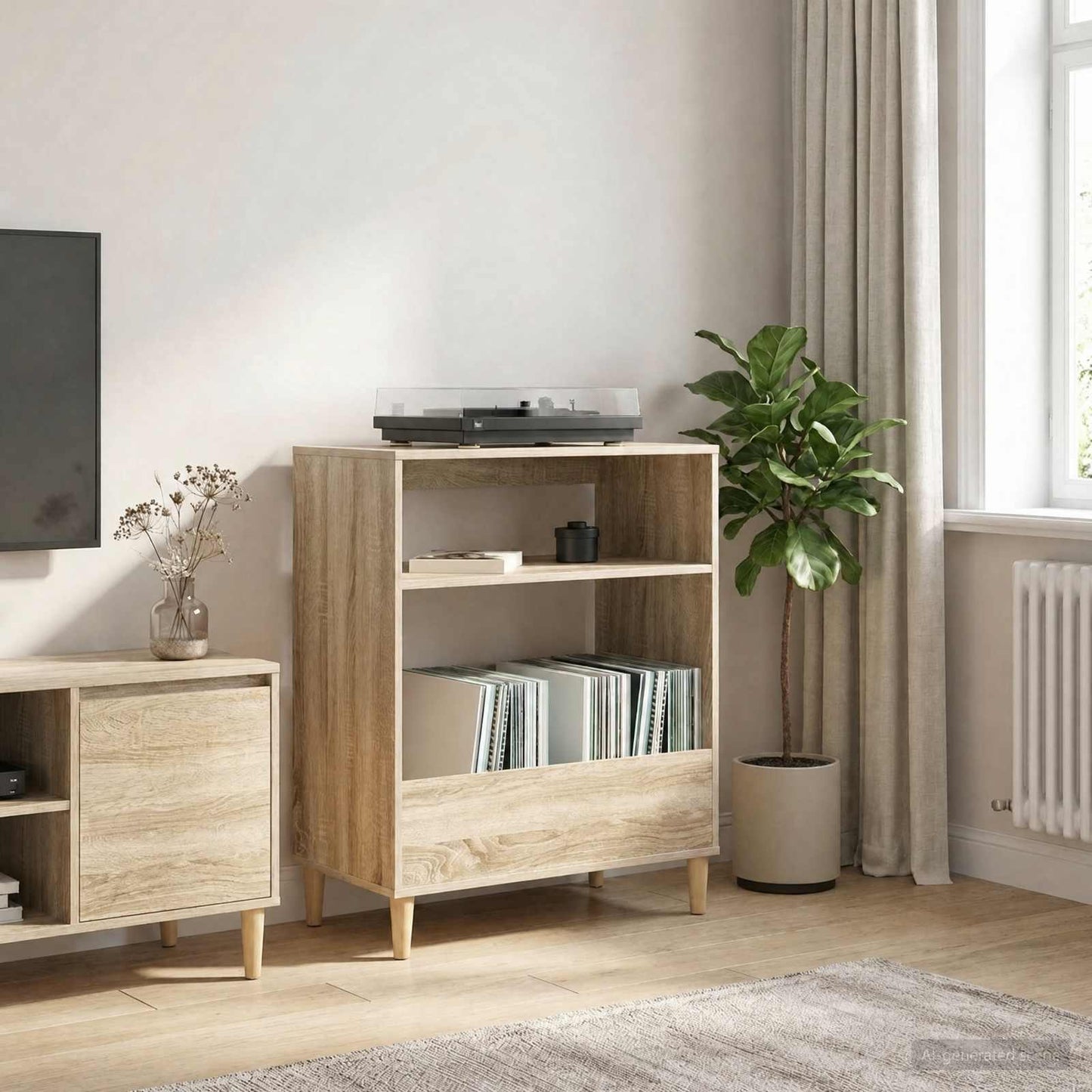 vidaXL Βάση πικάπ Sonoma Δρυς 71 x 39,5 x 83 εκ. Επεξεργασμένο Ξύλο