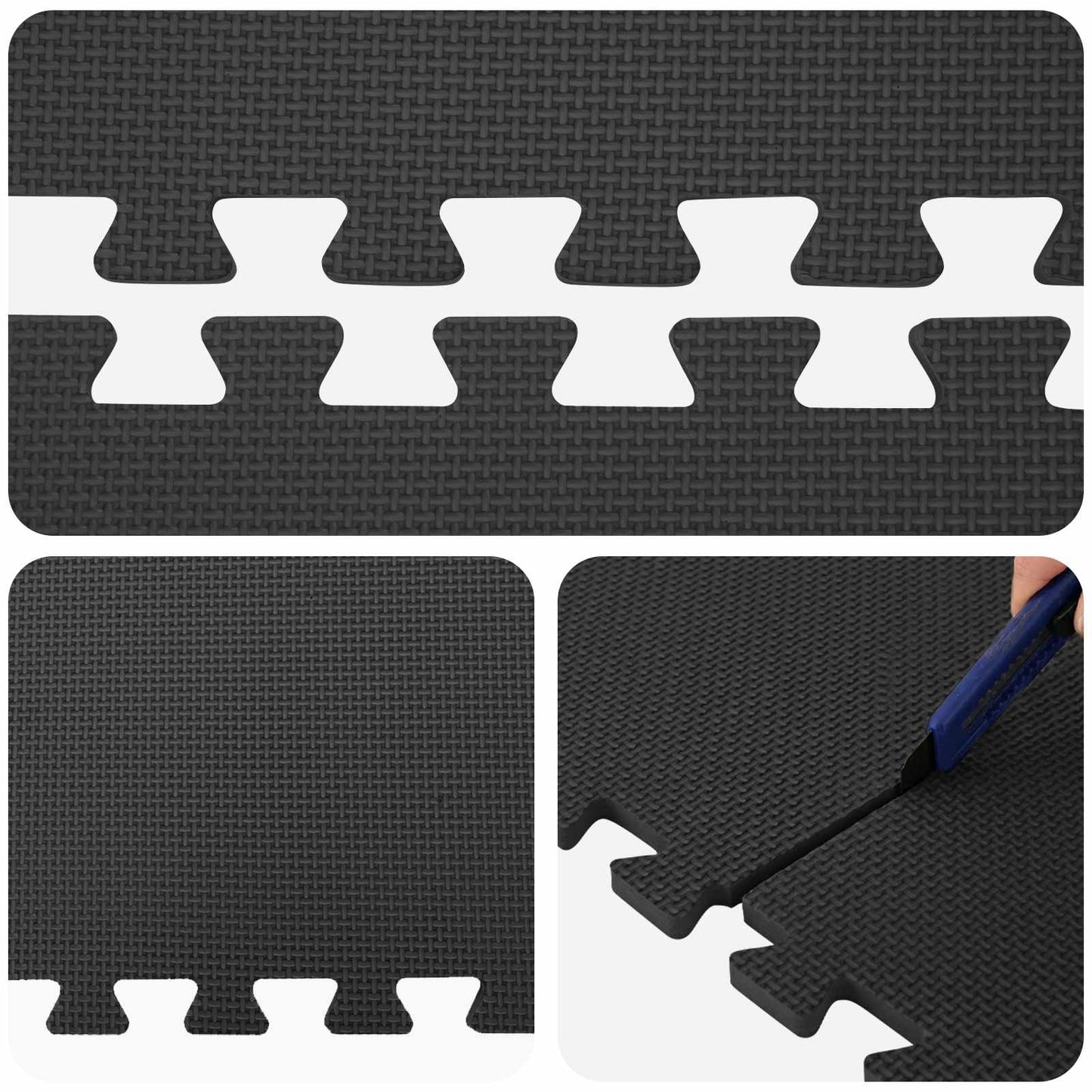 vidaXL Πατάκια 40 pcs Μαύρο 14,4 τ.μ. Φελιζόλ EVA