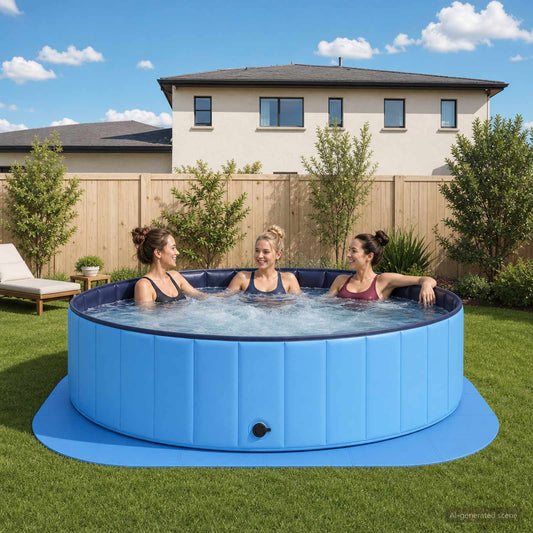 vidaXL Χαλάκι για Πισίνα 36 τμχ. Ø 350 cm Γύρος Φελιζόλ EVA Μπλε