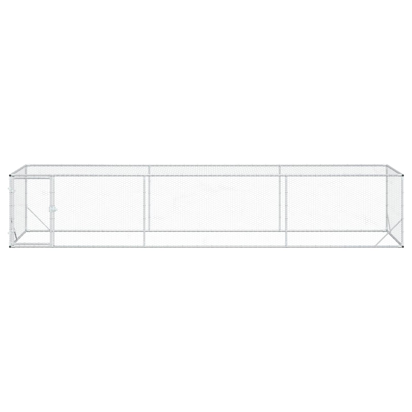 vidaXL Κουτί Κοτόπουλου Ασημί 500 x 100 x 100 cm Γαλβανισμένος Χάλυβας