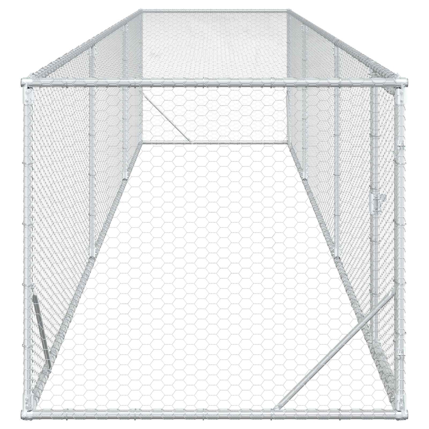 vidaXL Κουτί Κοτόπουλου Ασημί 500 x 100 x 100 cm Γαλβανισμένος Χάλυβας