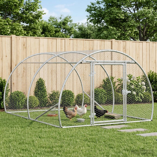 vidaXL Κοτέτσι Ασημί 200 x 150 x 100 cm Γαλβανισμένος Χάλυβας