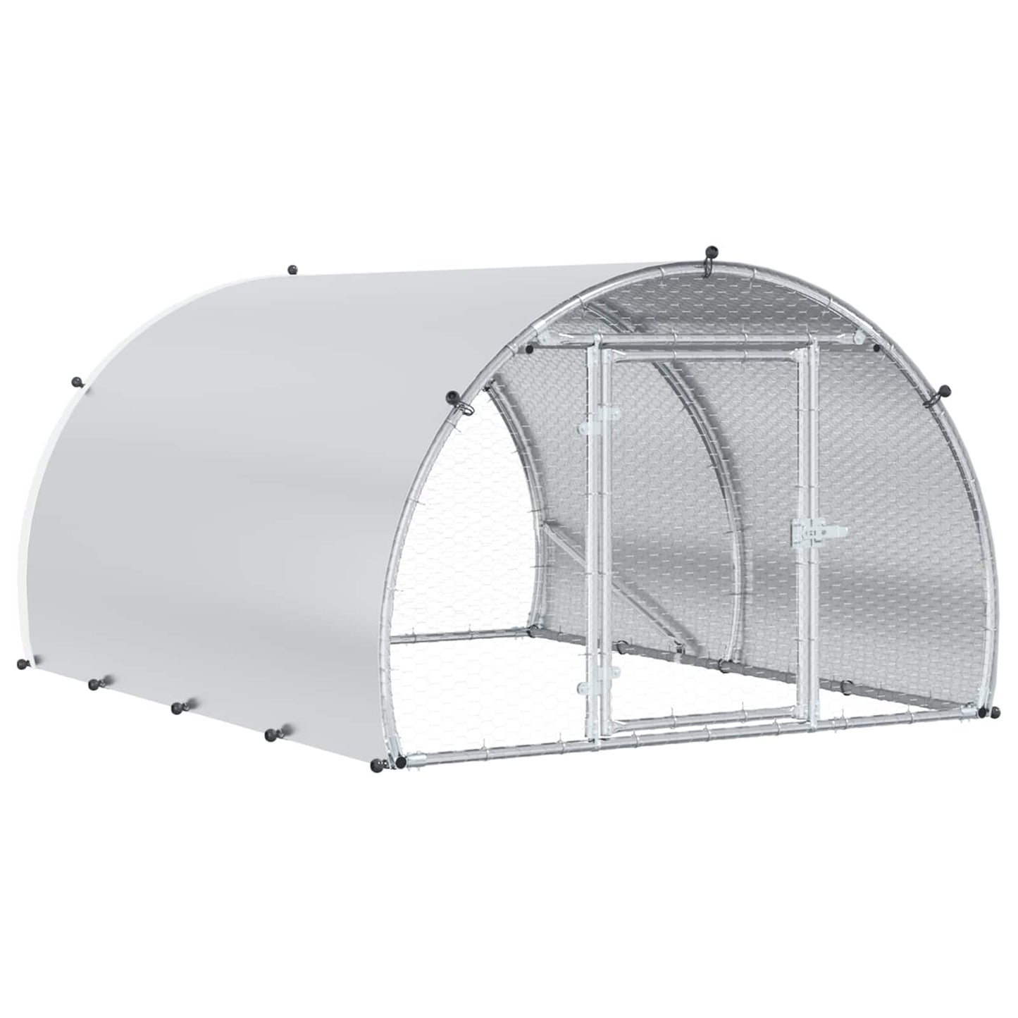 vidaXL Κοτέτσι Ασημί 200 x 150 x 100 cm Γαλβανισμένος Χάλυβας