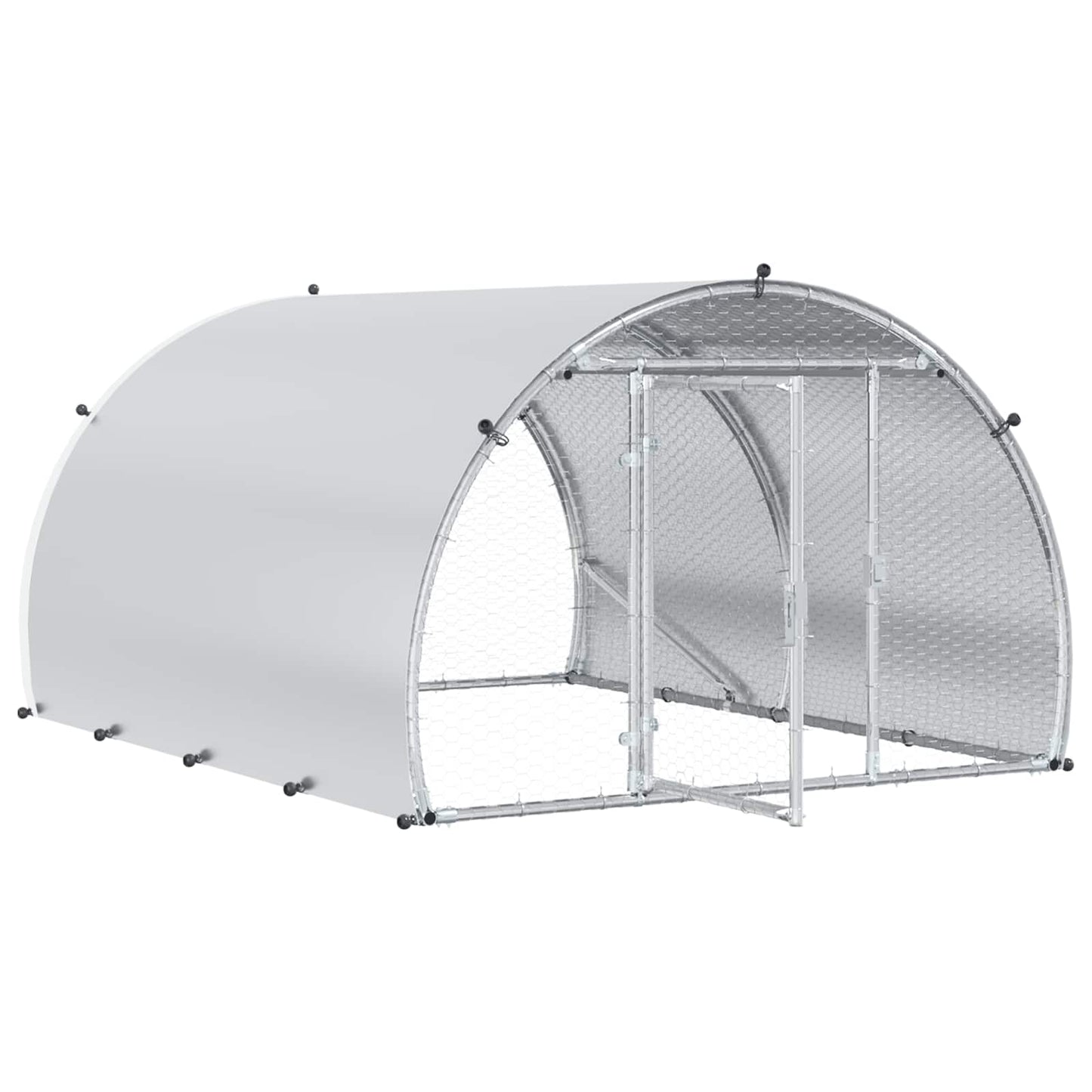 vidaXL Κοτέτσι Ασημί 200 x 150 x 100 cm Γαλβανισμένος Χάλυβας