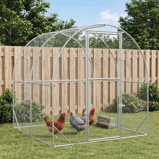 vidaXL Κοτέτσι Ασημί 200 x 200 x 200 cm Γαλβανισμένος Χάλυβας