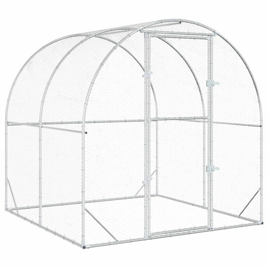 vidaXL Κοτέτσι Ασημί 200 x 200 x 200 cm Γαλβανισμένος Χάλυβας