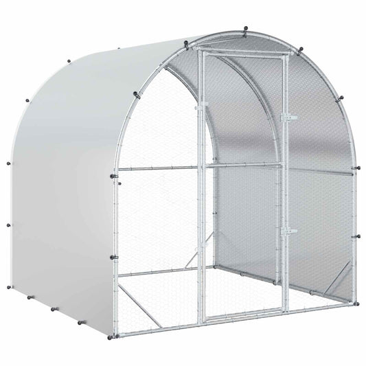 vidaXL Κοτέτσι Ασημί 200 x 200 x 200 cm Γαλβανισμένος Χάλυβας
