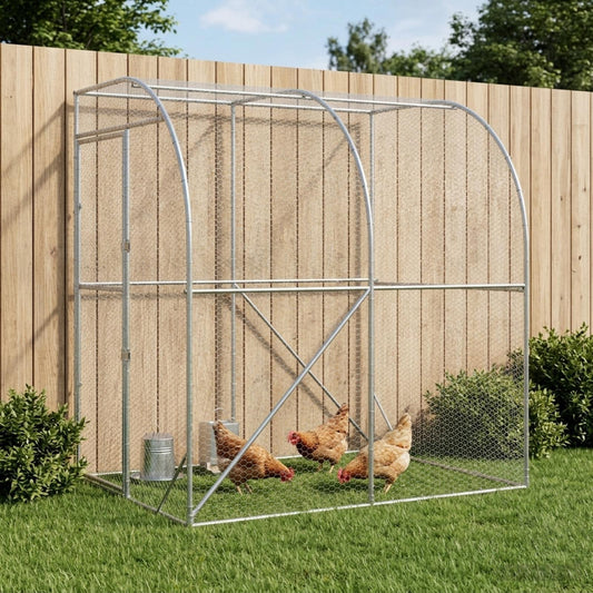 vidaXL Κοτέτσι Ασημί 200 x 200 x 215 εκ Γαλβανισμένος Χάλυβας