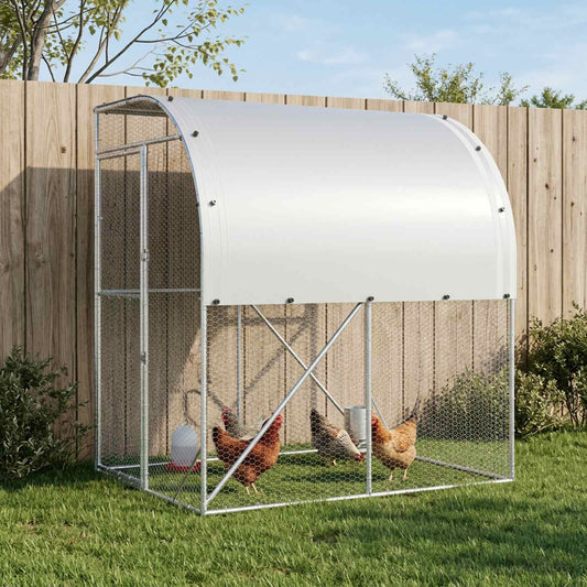 vidaXL Κοτέτσι Ασημί 200 x 200 x 215 εκ Γαλβανισμένος Χάλυβας