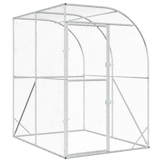 vidaXL Κοτέτσι Ασημί 200 x 200 x 215 εκ Γαλβανισμένος Χάλυβας