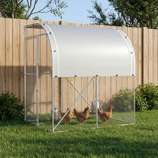 vidaXL Κοτέτσι Ασημί 200 x 200 x 215 εκ Γαλβανισμένος Χάλυβας