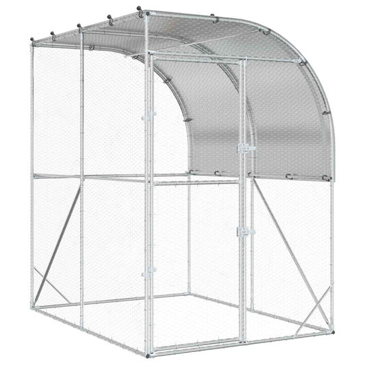 vidaXL Κοτέτσι Ασημί 200 x 200 x 215 εκ Γαλβανισμένος Χάλυβας