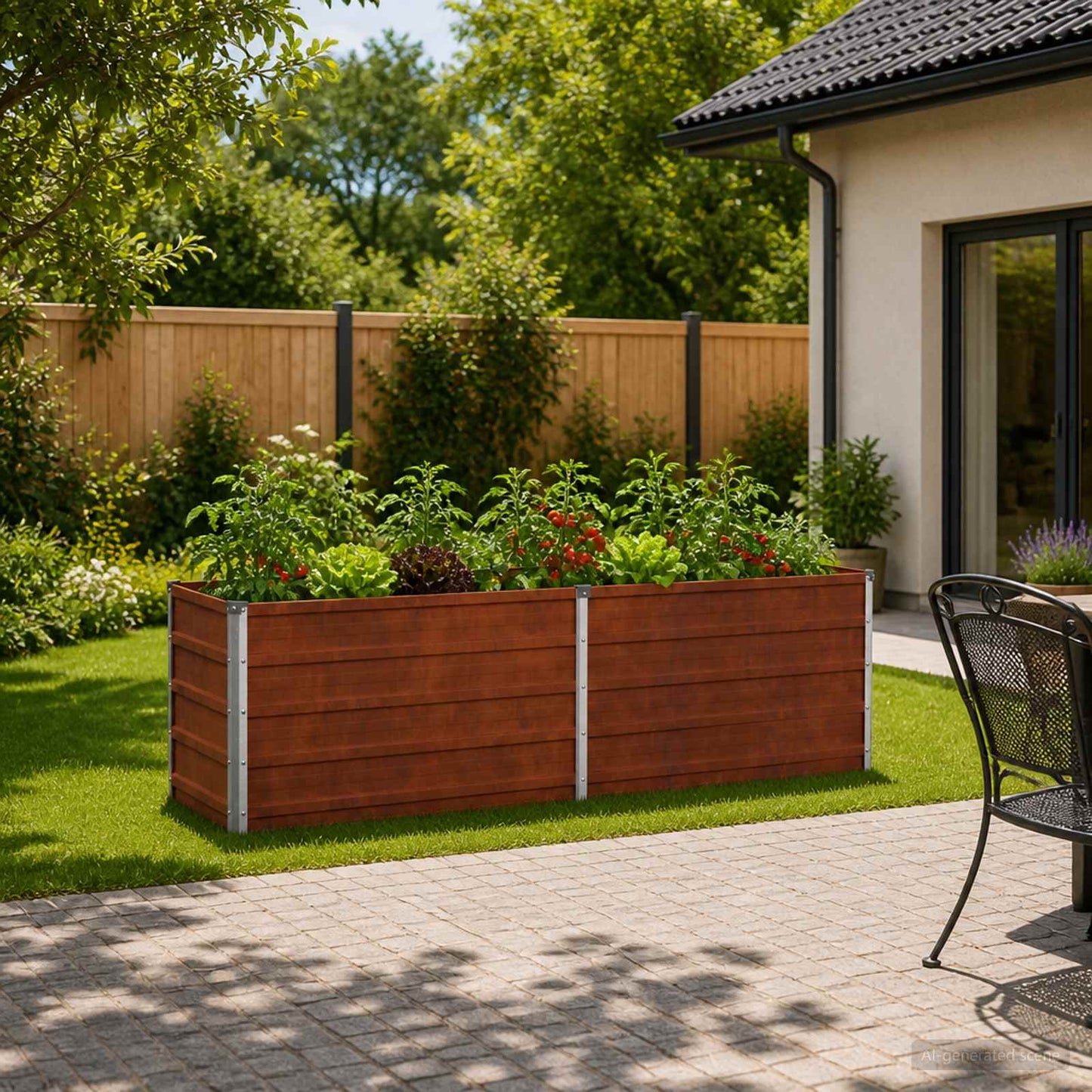 vidaXL Υψωμένο Κρεβάτι Κήπου Σκ rusty 160 x 40 x 55 εκ. κοντόν