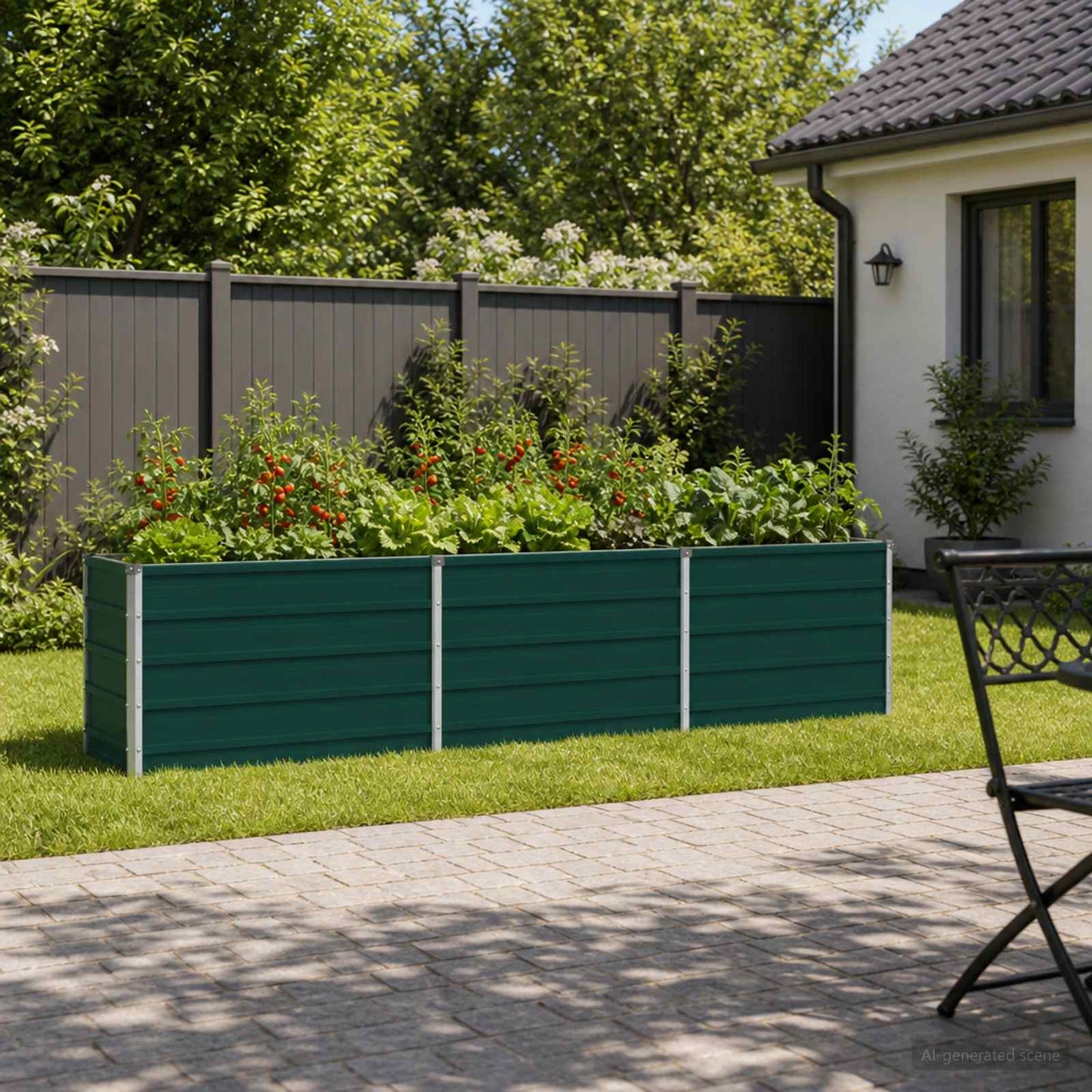 vidaXL Υψωμένο Κρεβάτι Κήπου Πράσινο 240 x 40 x 55 εκ.
