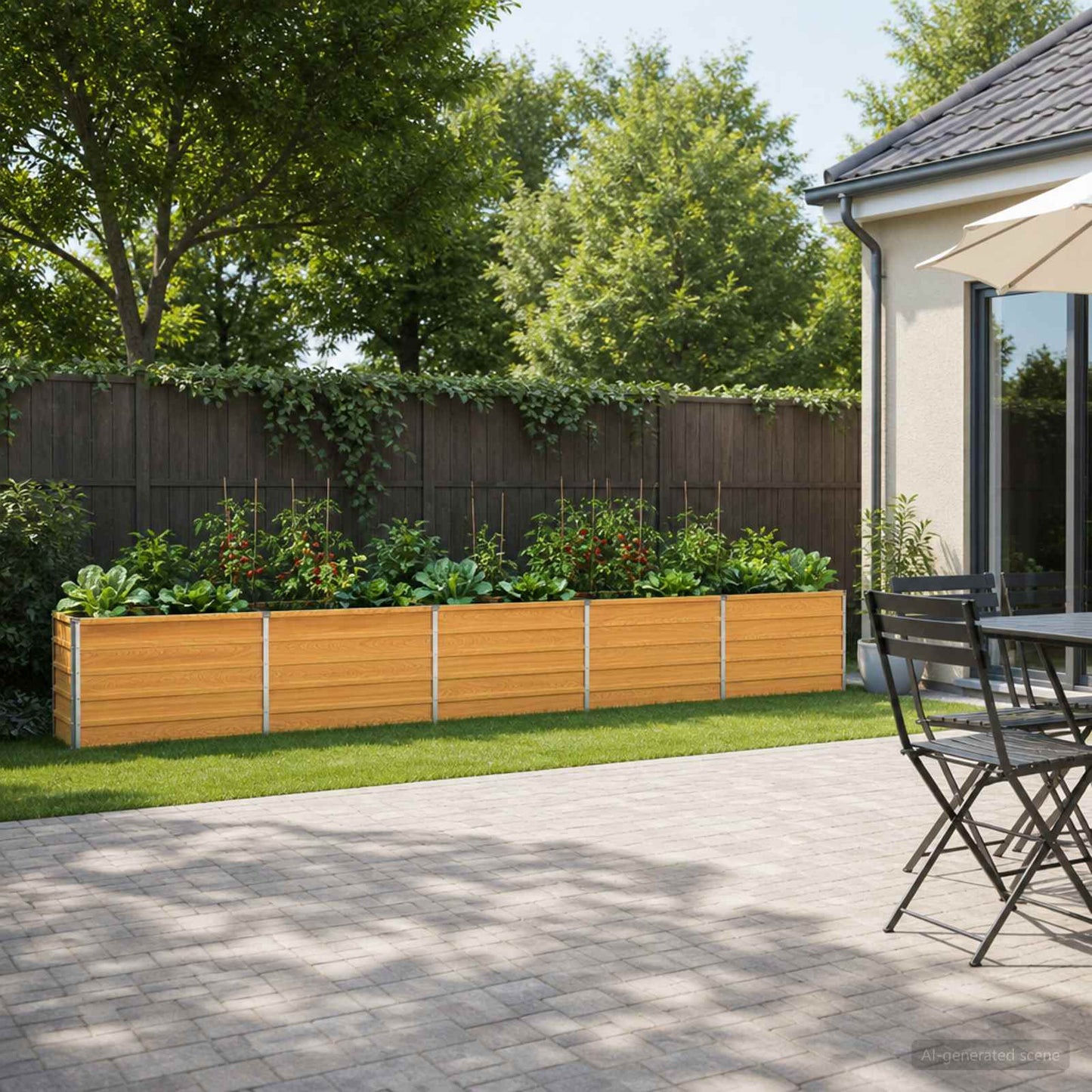 vidaXL Υψωμένο Κρεβάτι Κήπου Φυσικό 400 x 40 x 55 εκ.
