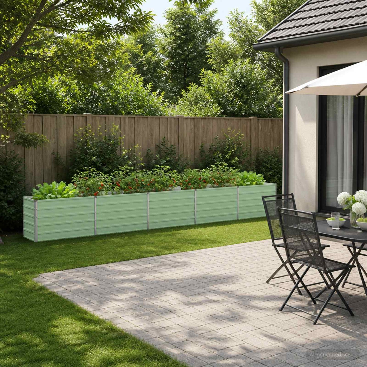 vidaXL Υψωμένο Κρεβάτι Κήπου Παστέλ Πράσινο 400 x 40 x 55 εκ.