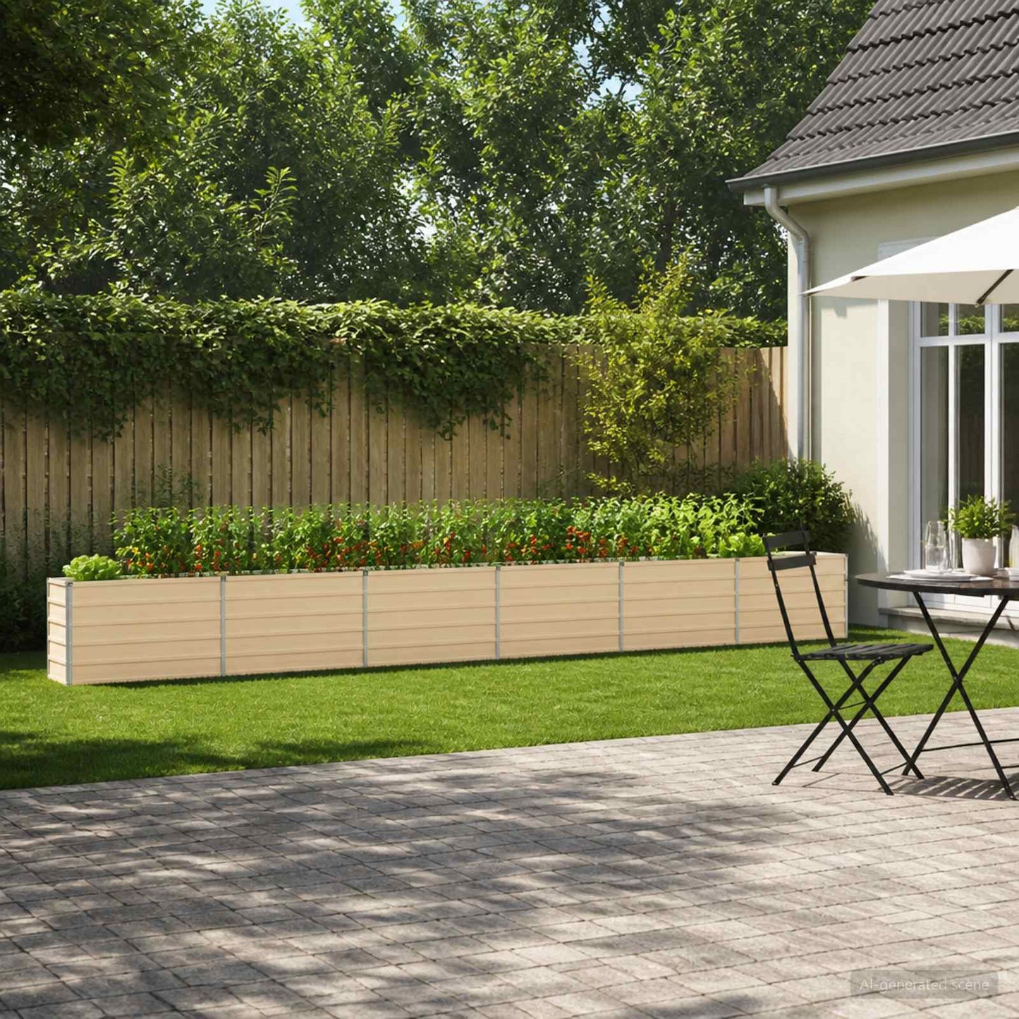vidaXL Υψωμένο Κρεβάτι Κήπου Ελεφαντόδοντο 600 x 40 x 55 εκ.