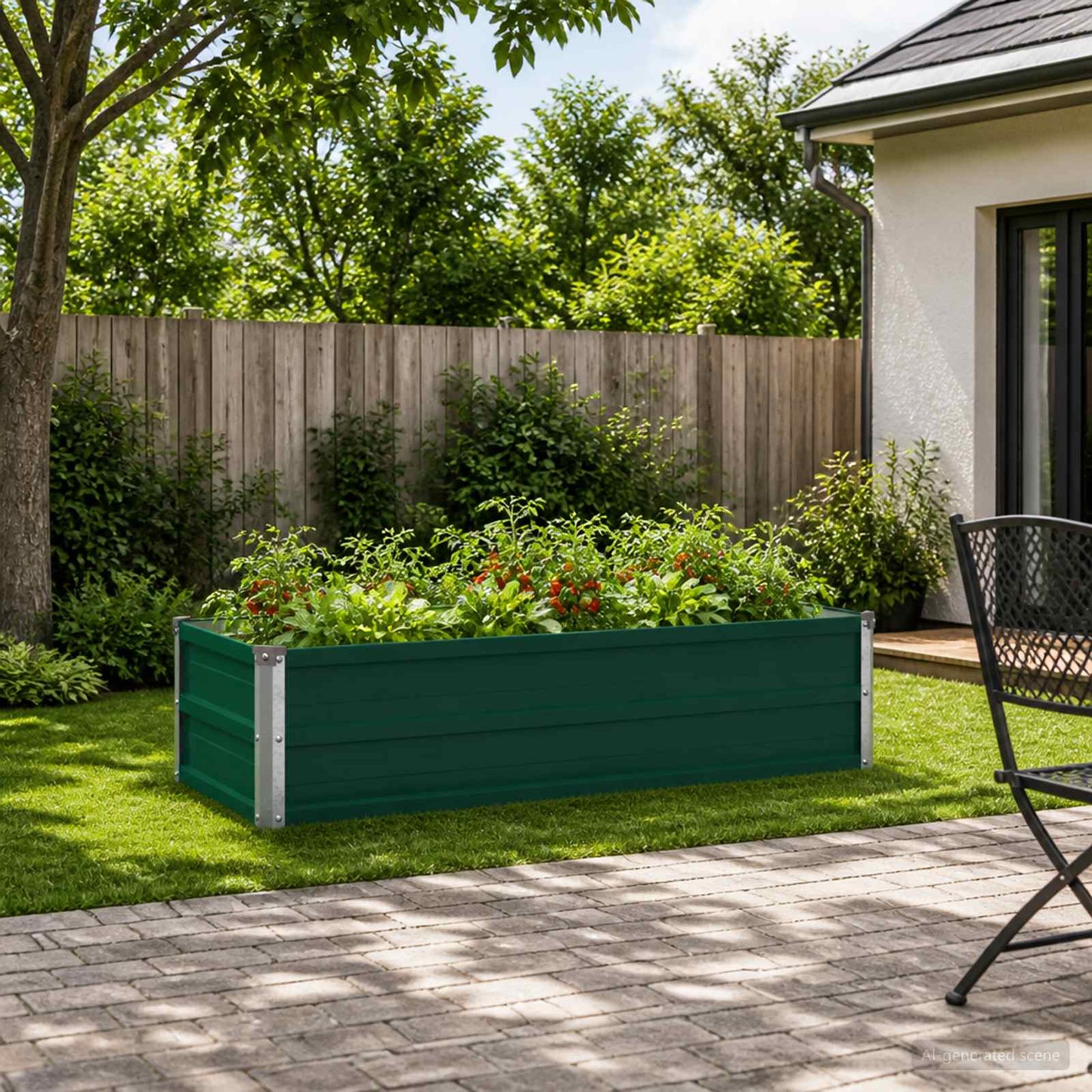 vidaXL Υψωμένο Κρεβάτι Κήπου Πράσινο 100 x 40 x 24 εκ.
