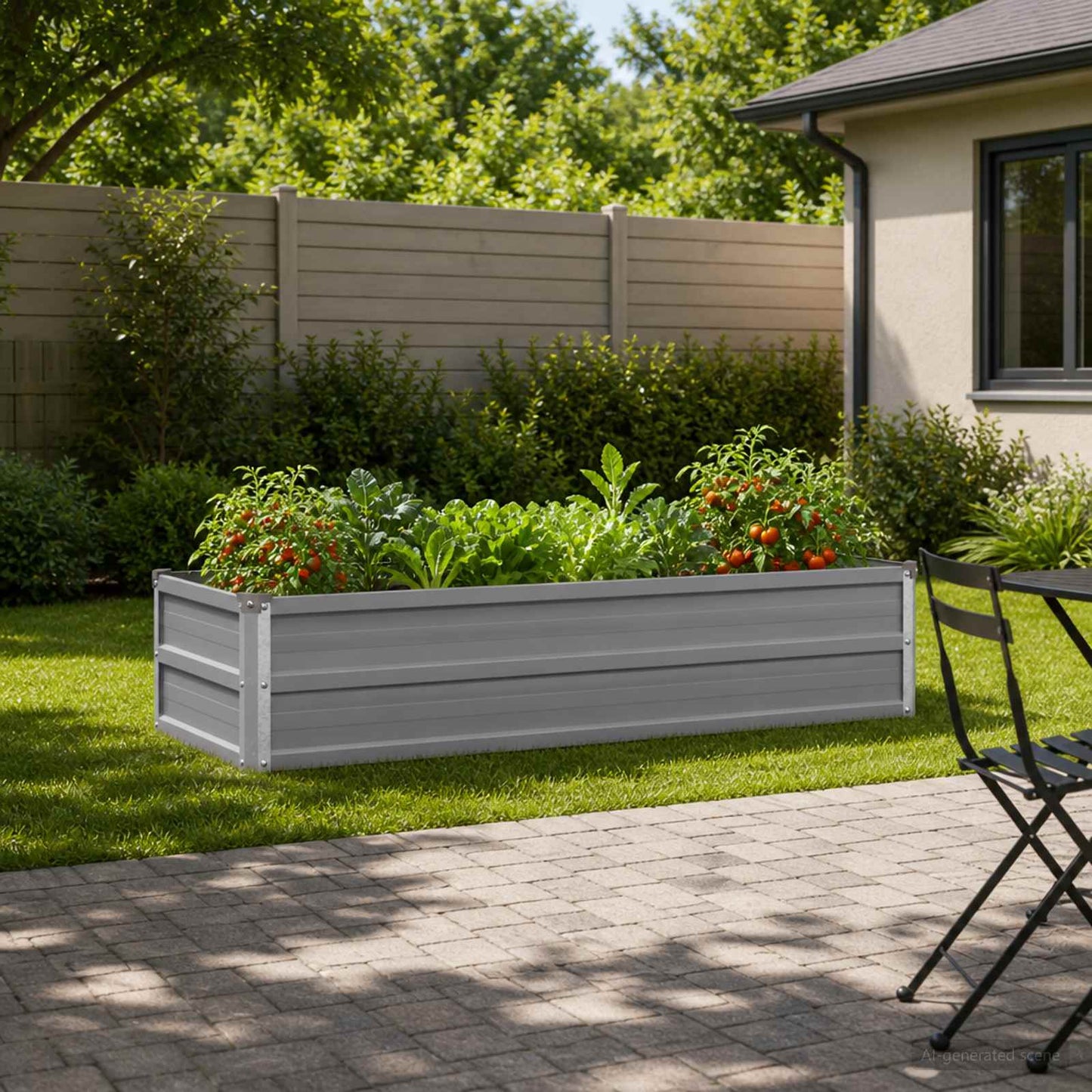 vidaXL Υψωμένο Κρεβάτι Κήπου Γκρι 100 x 40 x 24 εκ.