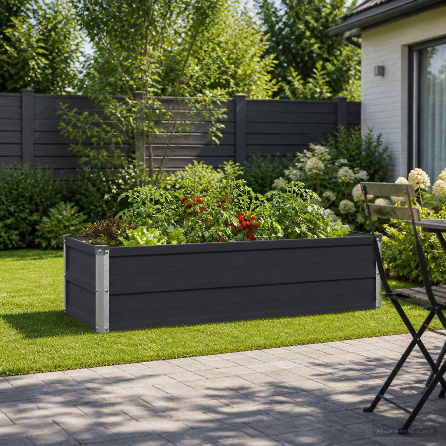 vidaXL Υψωμένο Κρεβάτι Κήπου Ανθρακί 100 x 40 x 24 εκ.