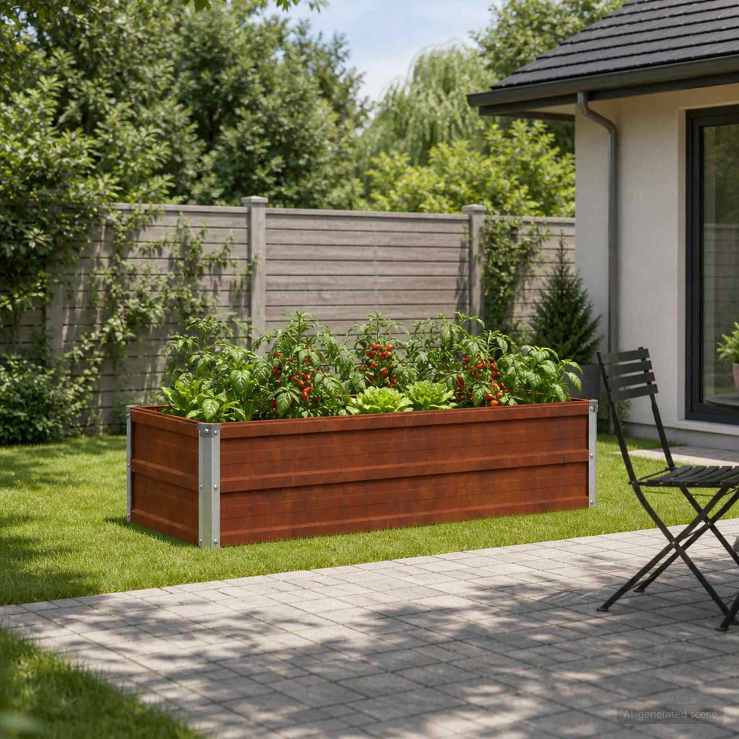 vidaXL Υψωμένο Κρεβάτι Κήπου Σκ rusty 100 x 40 x 24 εκ. κοντόν