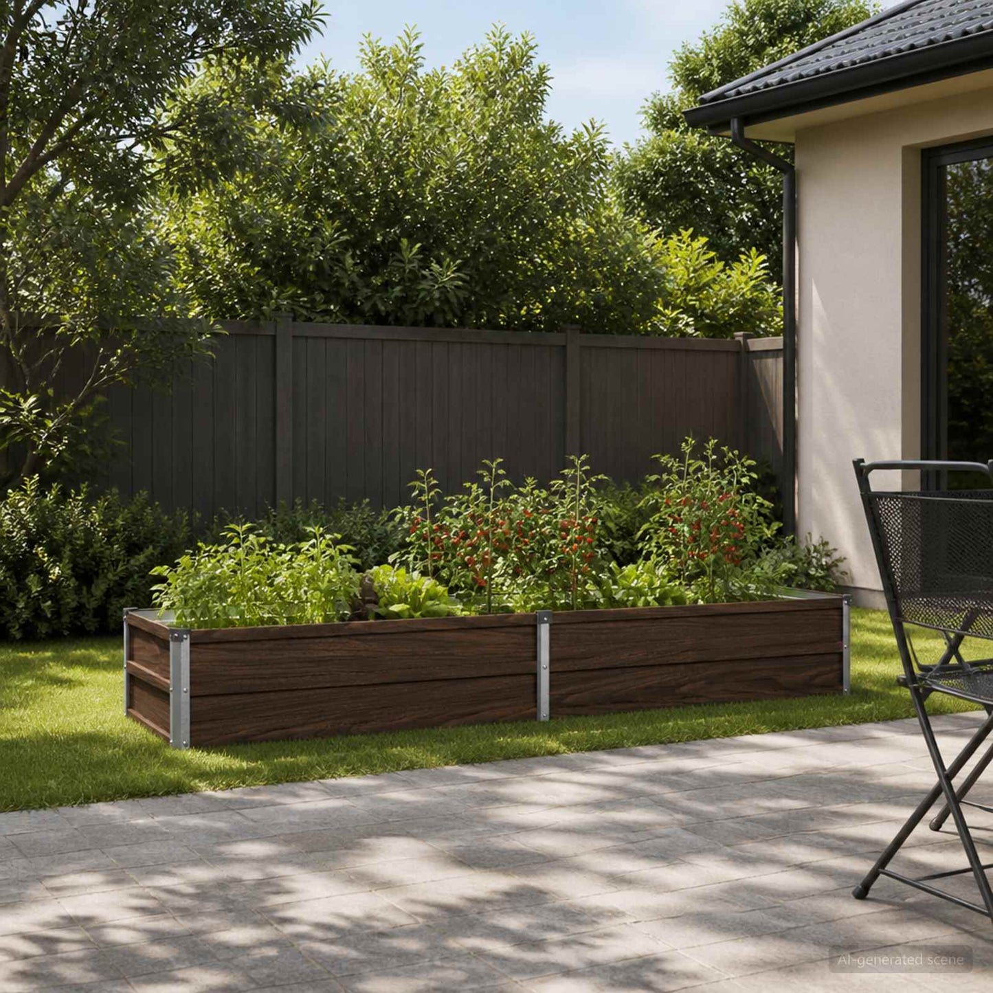 vidaXL Υψωμένο Κρεβάτι Κήπου Μαύρο 160 x 40 x 24 εκ.
