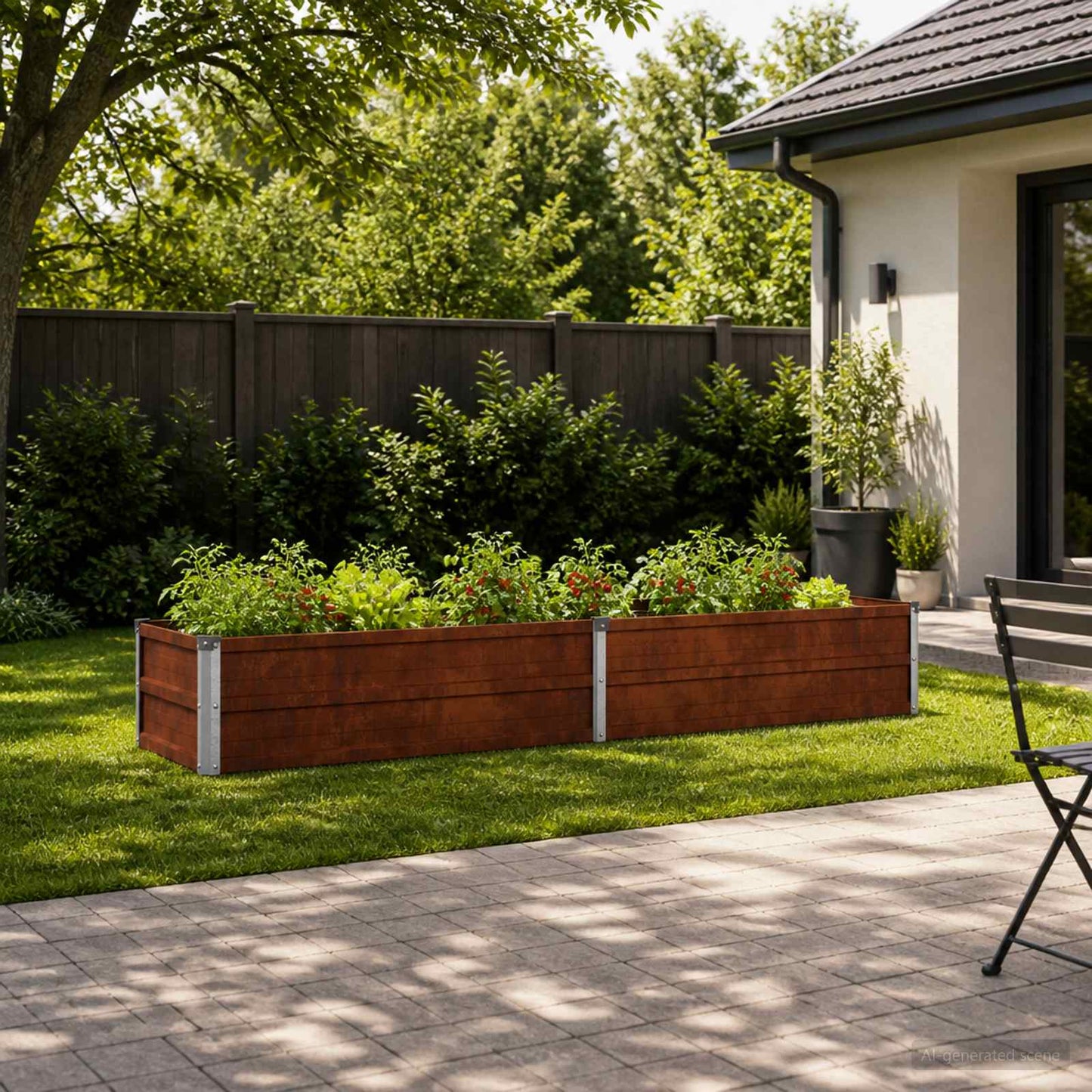 vidaXL Υψωμένο Κρεβάτι Κήπου Σκ rusty 160 x 40 x 24 εκ. κοντόν
