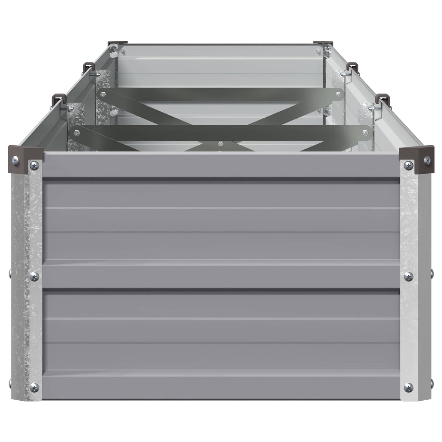vidaXL Υψωμένο Κρεβάτι Κήπου Γκρι 240 x 40 x 24 εκ.