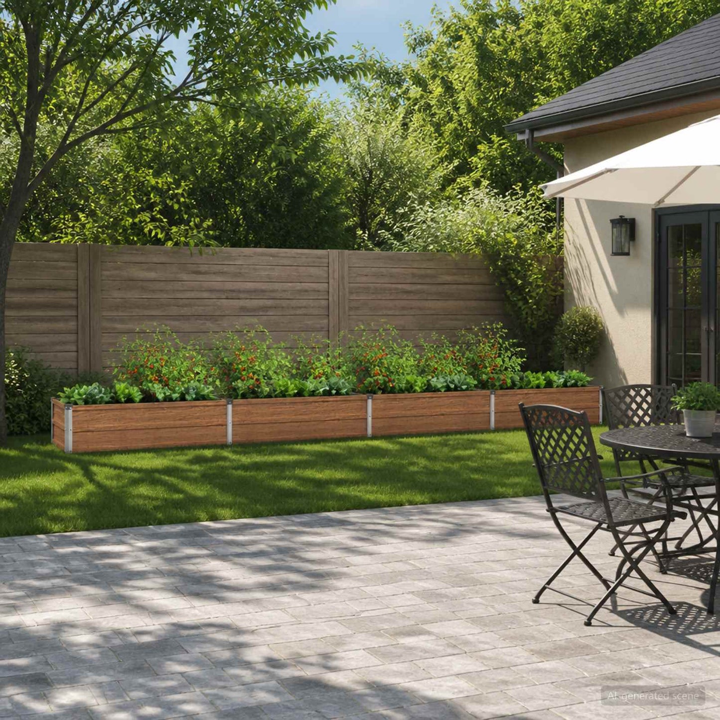 vidaXL Υψωμένο Κρεβάτι Κήπου Ξύλινο Καφέ 320 x 40 x 24 εκ.