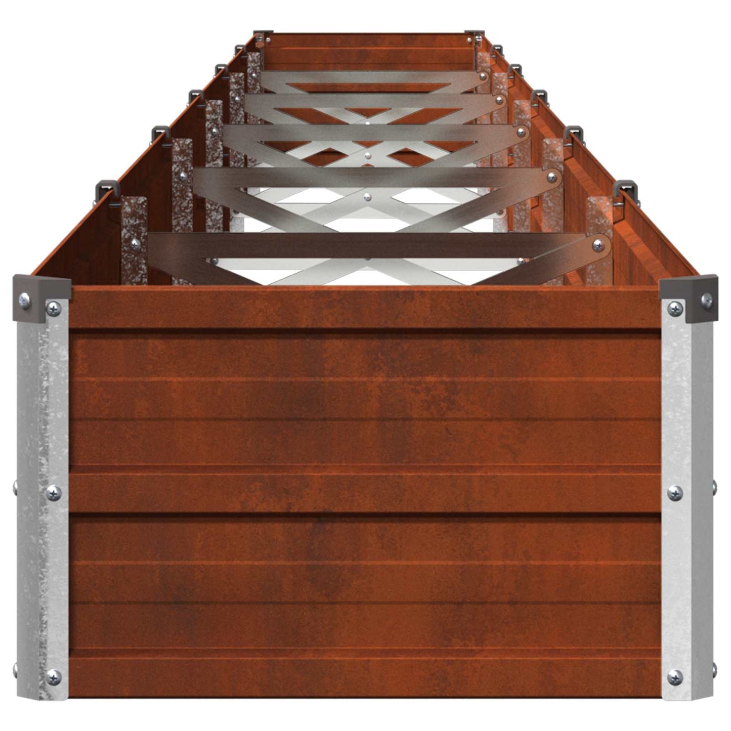 vidaXL Υψωμένο Κρεβάτι Κήπου Σκ rusty 480 x 40 x 24 εκ. κοντόν