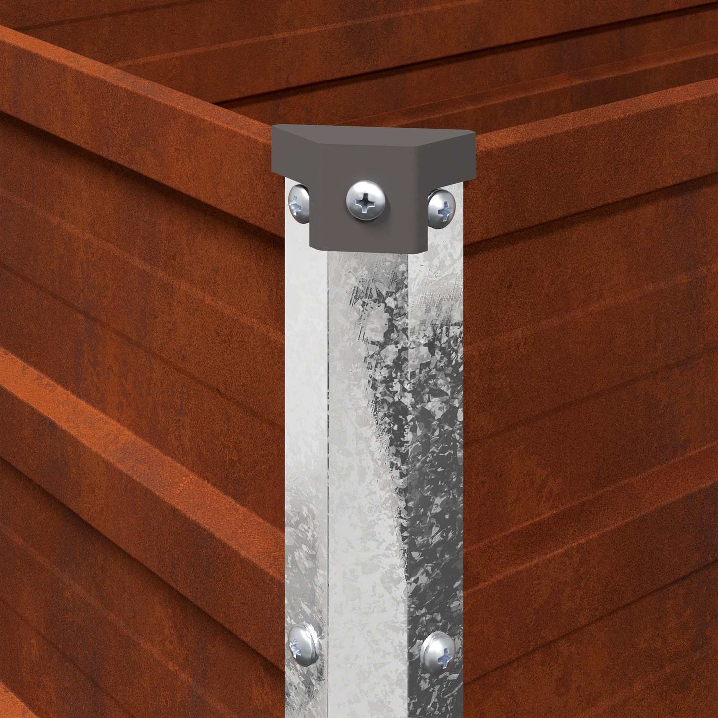 vidaXL Υψωμένο Κρεβάτι Κήπου Σκ rusty 600 x 40 x 24 εκ. κοντόν