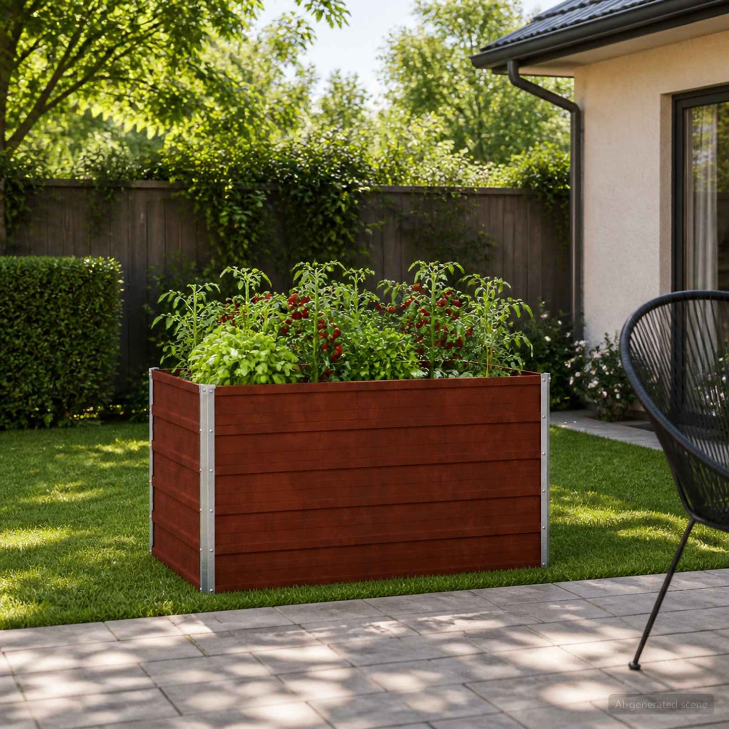 vidaXL Υψωμένο Κρεβάτι Κήπου Σκ rusty 100 x 80 x 55 εκ. κοντόν