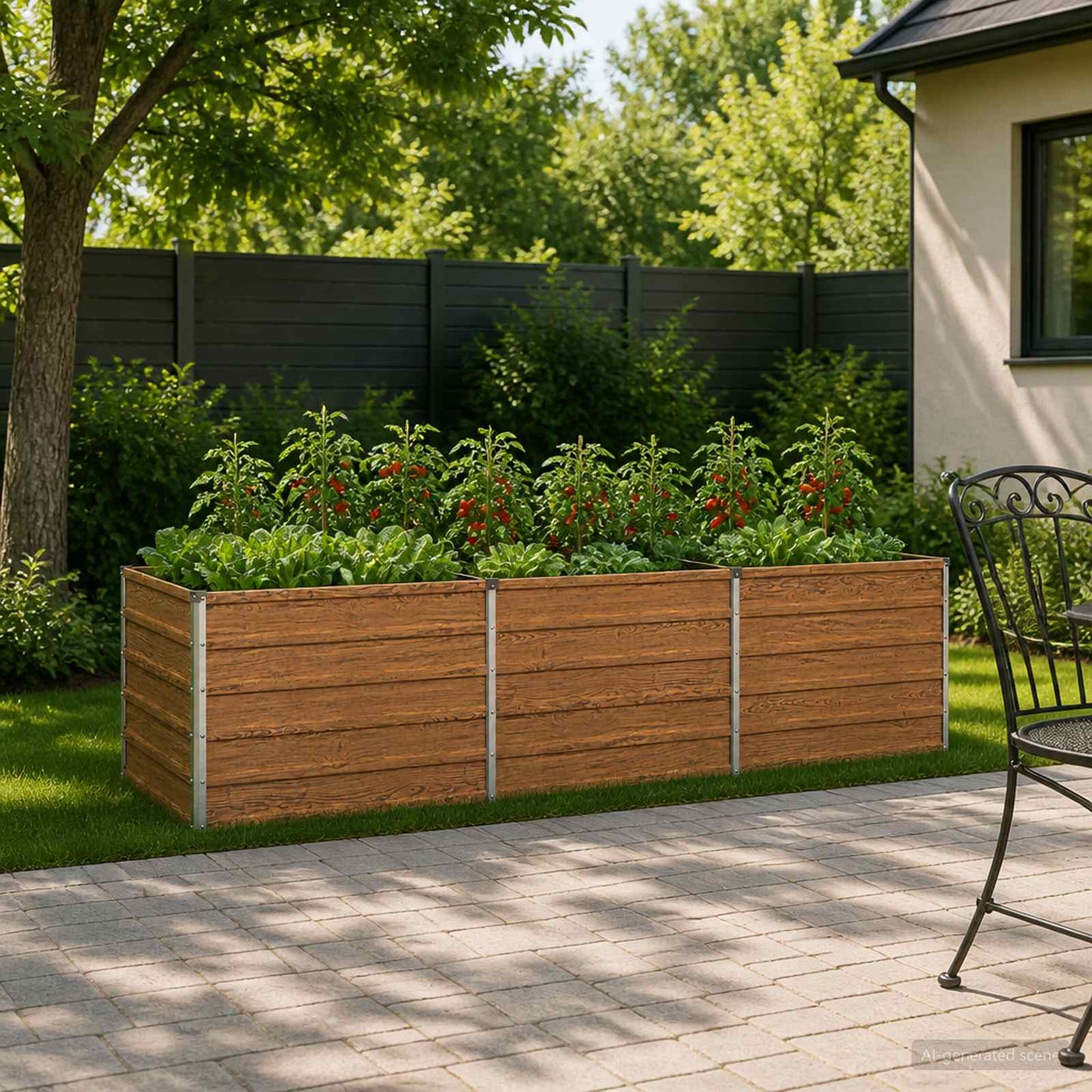 vidaXL Υψωμένο Κρεβάτι Κήπου Ξύλινο Καφέ 240 x 80 x 55 εκ.