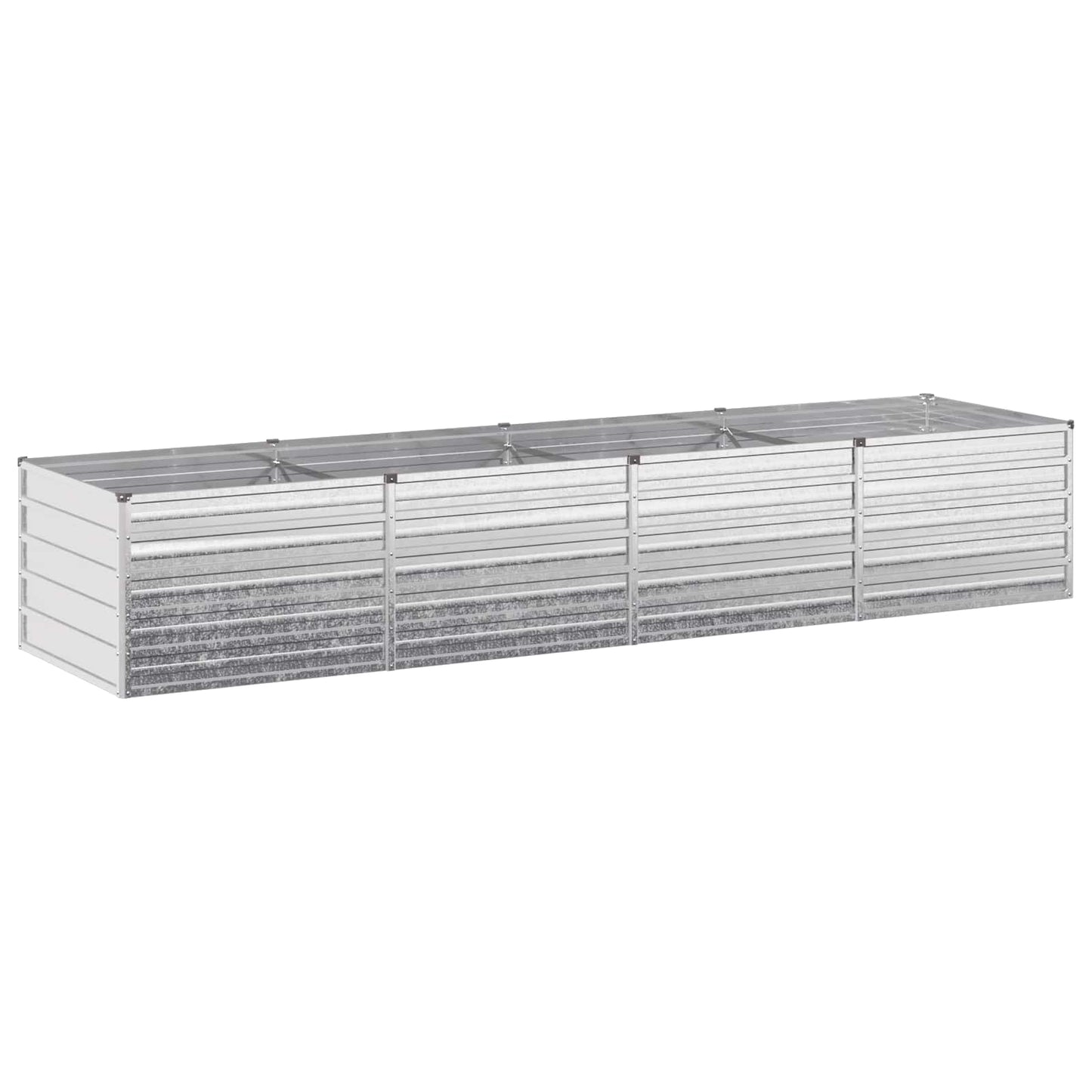vidaXL Υψωμένο Κρεβάτι Κήπου Ασημί 320 x 80 x 55 εκ. γαλβανισμένο