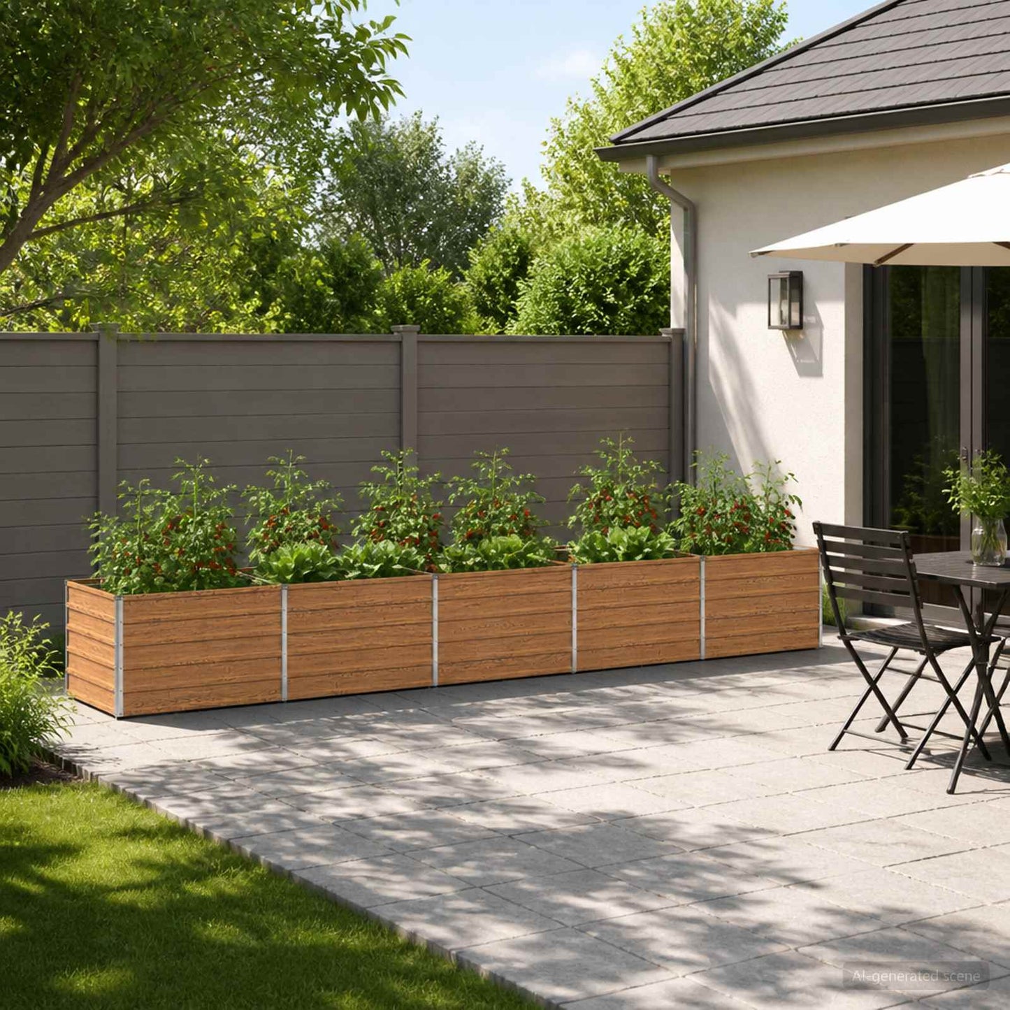 vidaXL Υψωμένο Κρεβάτι Κήπου Ξύλινο Καφέ 400 x 80 x 55 εκ.