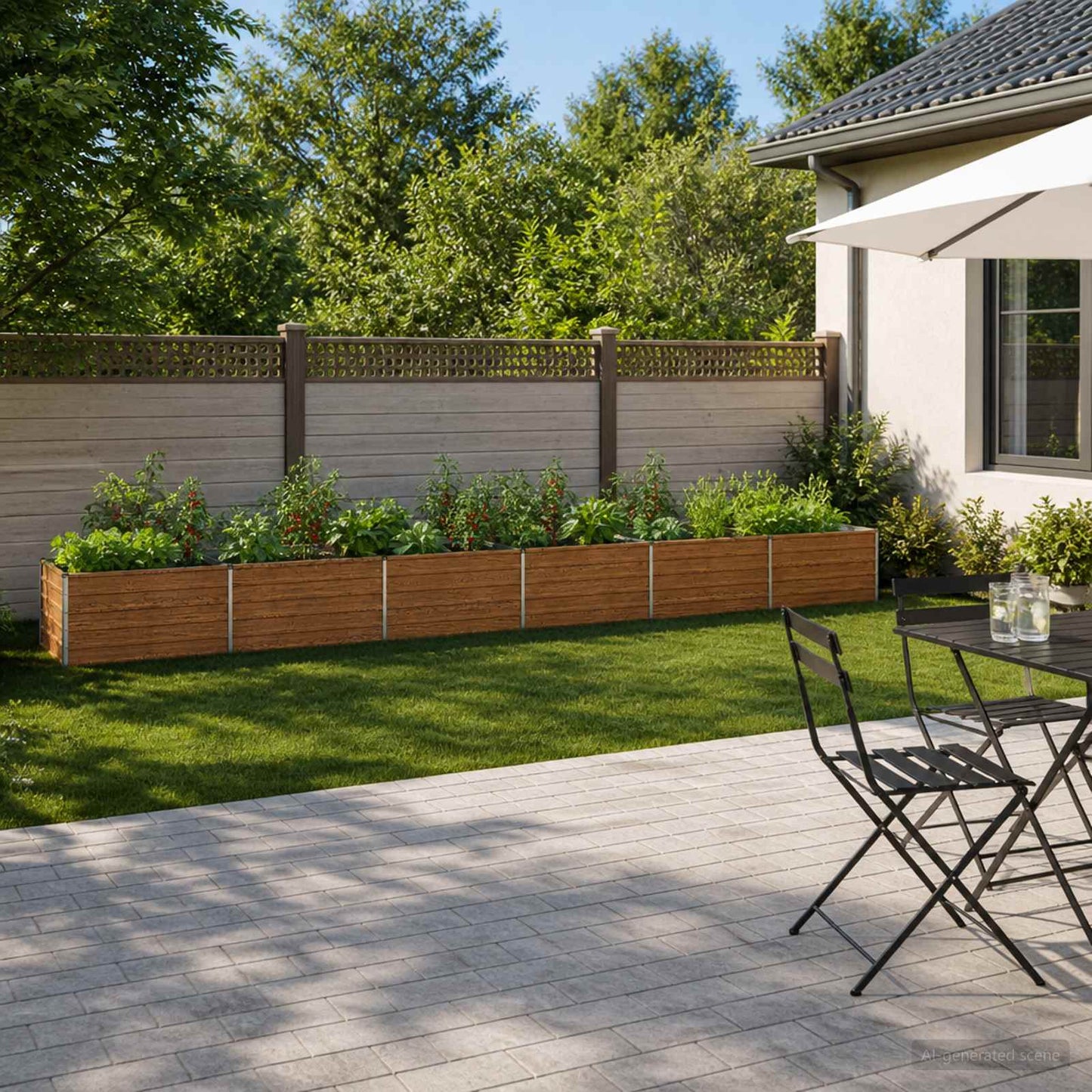 vidaXL Υψωμένο Κρεβάτι Κήπου Ξύλινο Καφέ 600 x 80 x 55 εκ.