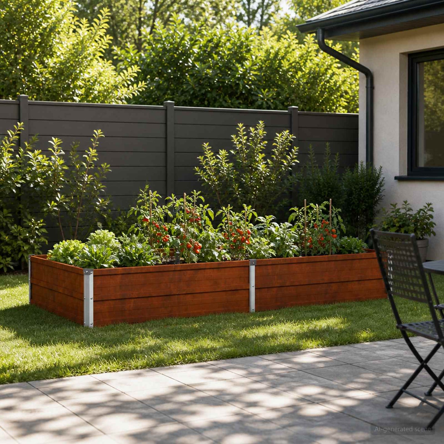 vidaXL Υψωμένο Κρεβάτι Κήπου Σκ rusty 160 x 80 x 24 εκ. κοντόν