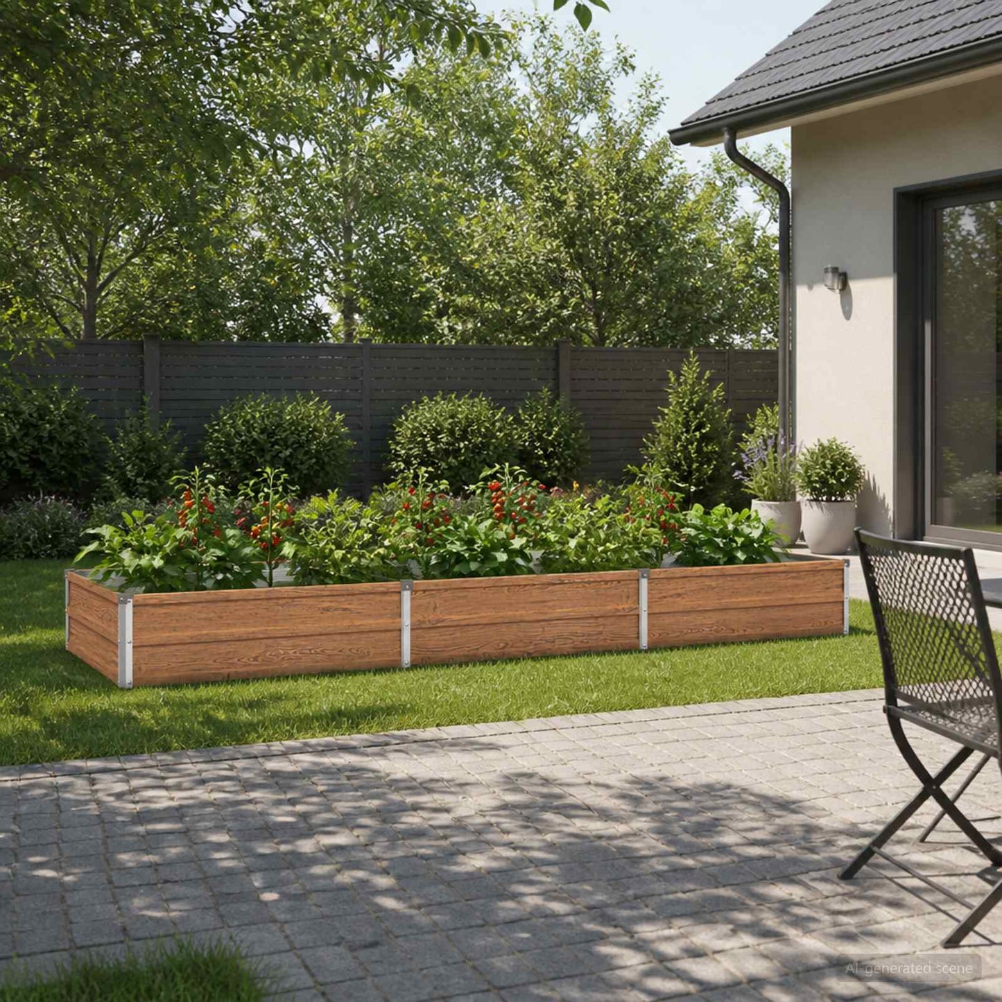 vidaXL Υψωμένο Κρεβάτι Κήπου Ξύλινο Καφέ 240 x 80 x 24 εκ.