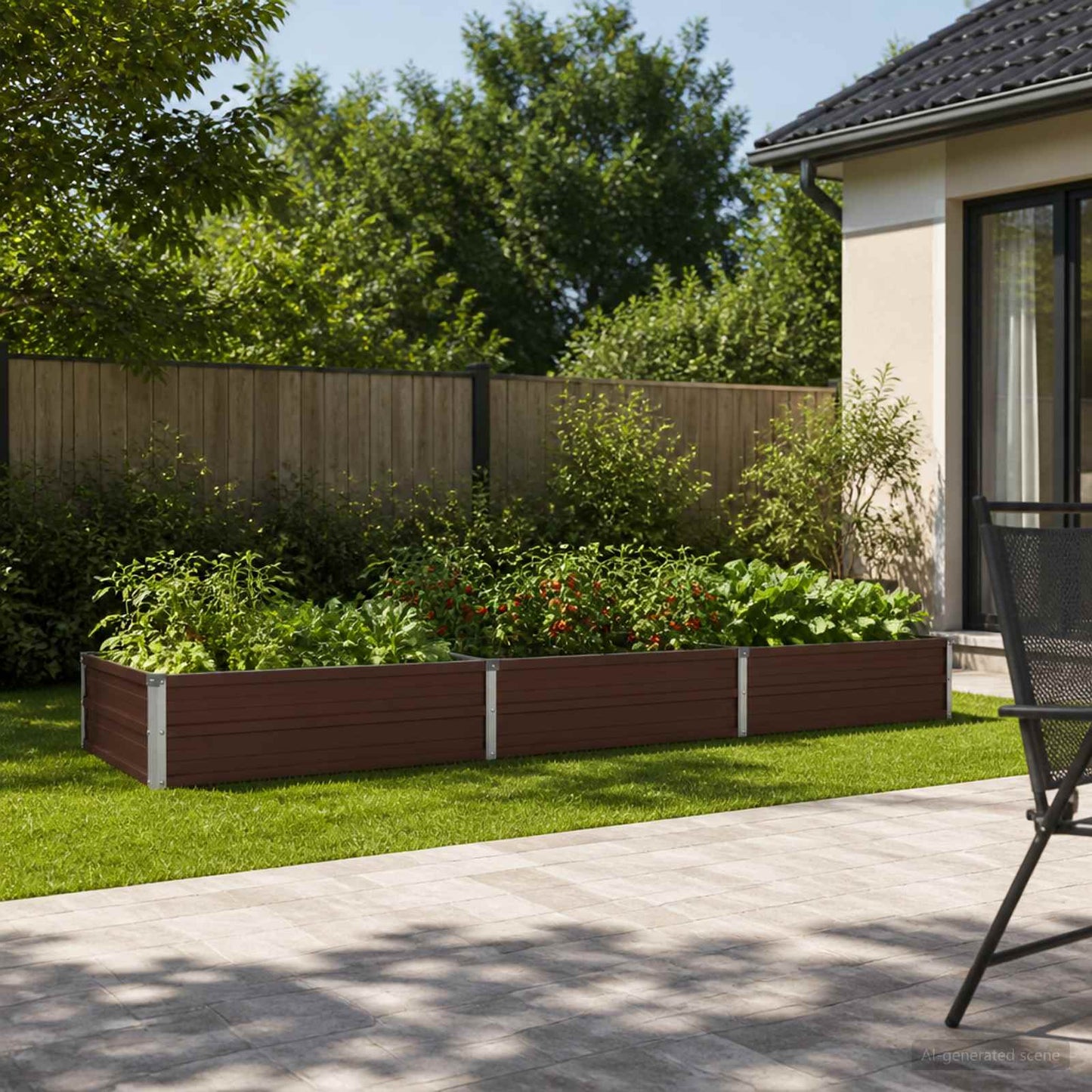 vidaXL Υψωμένο Κρεβάτι Κήπου Καφέ 240 x 80 x 24 εκ.