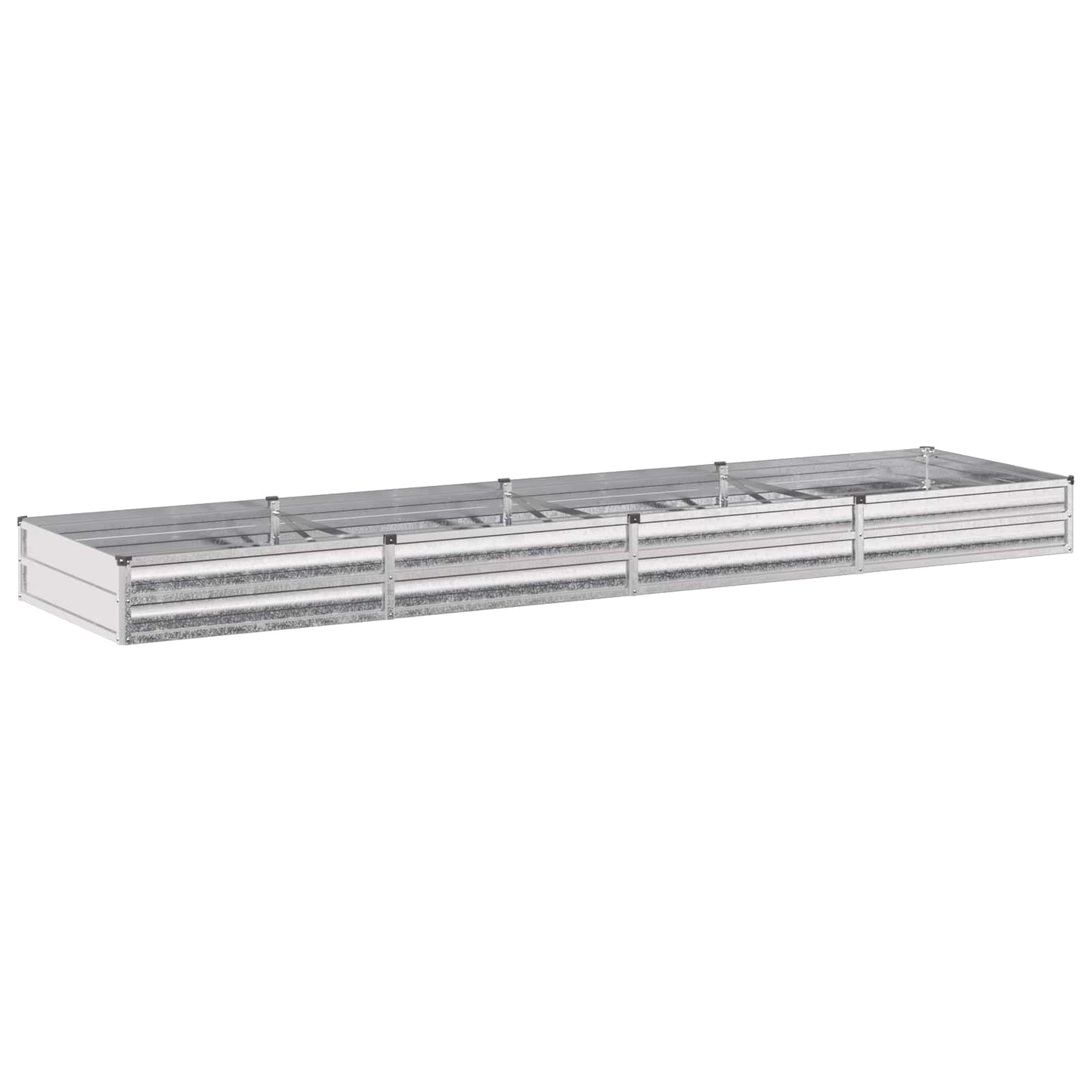 vidaXL Υψωμένο Κρεβάτι Κήπου Ασημί 320 x 80 x 24 εκ. γαλβανισμένο